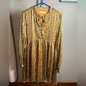 Ces Femme Floral dress in Mustard and Blue
